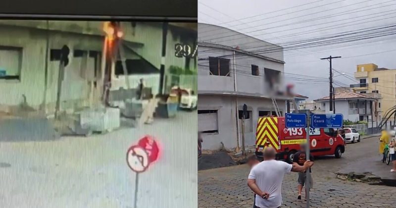 Local onde trabalhador sofreu choque elétrico em São Francisco do Sul (SC)