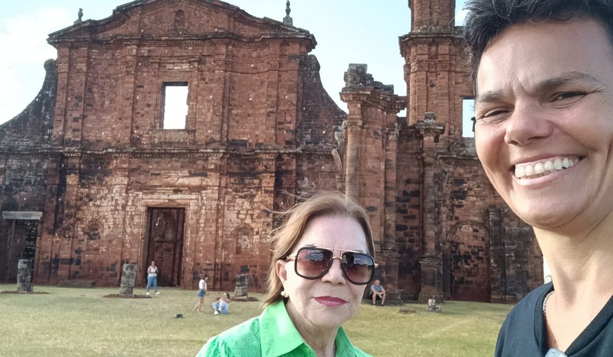 Principal destino da viagem de mãe e filha foi conhecer São Miguel das Missões, no Rio Grande do Sul - Arquivo pessoal/Reprodução/ND