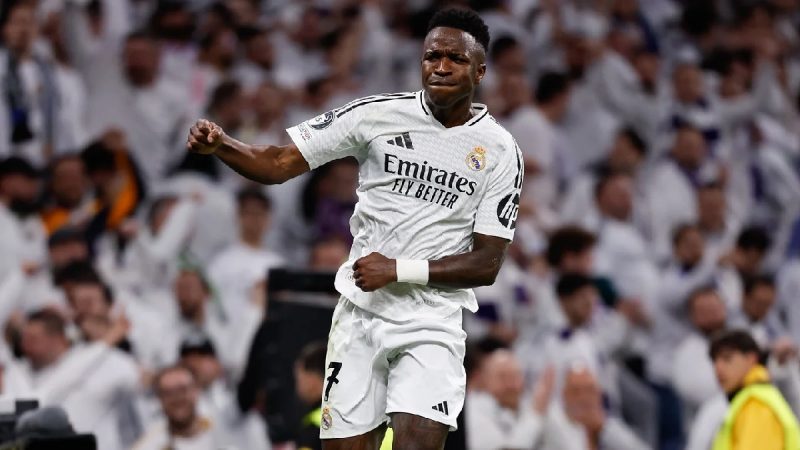 Vinicius Júnior comemora mais um gol pelo Real Madrid