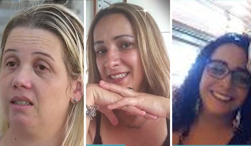 Priscila, Simone e Regislaine, vítimas do atropelamento