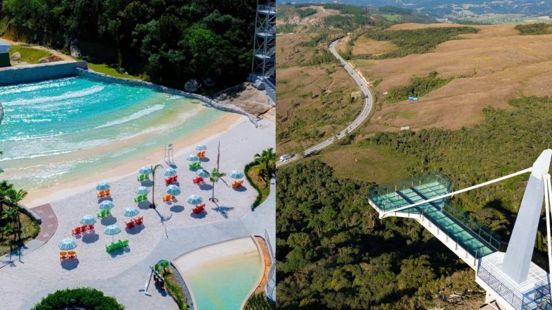 Imagens mostram piscina do Multiparque e mirante de Rancho queimado como novas atrações turísticas que impulsionam SC 