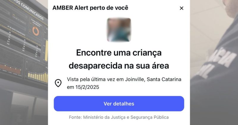 Polícia de SC aciona pela 1ª vez alerta em redes sociais para localizar menina desaparecida