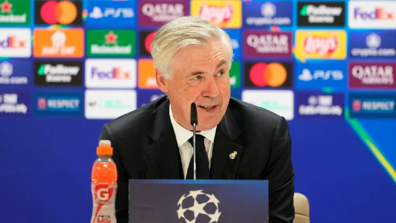 Ancelotti na coletiva após levar o Real Madrid para as oitavas de final da Champions League