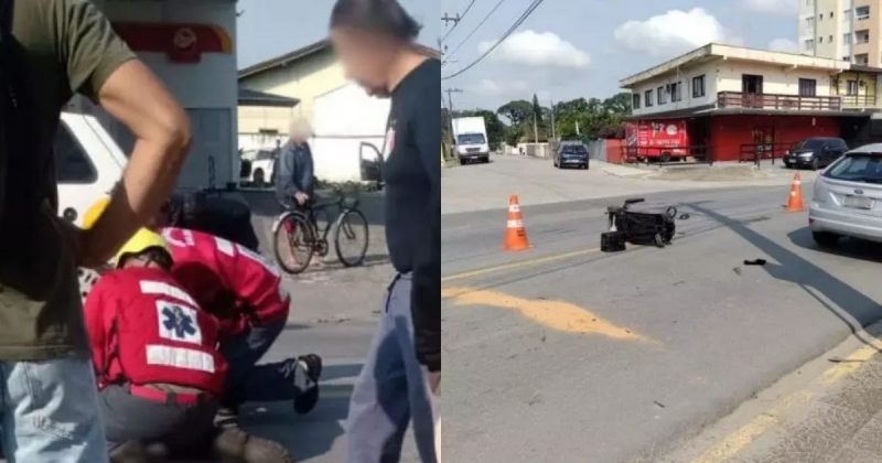 Local onde idoso cadeirante foi atropelado em faixa de pedestre em Joinville (SC)