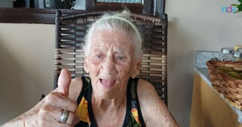 imagem de D. Guida, que completou 105 anos em Itajaí