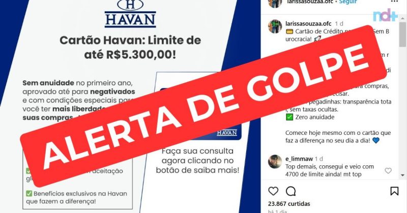 Golpistas clonam voz de Luciano Hang; imagem mostra anúncios de golpe