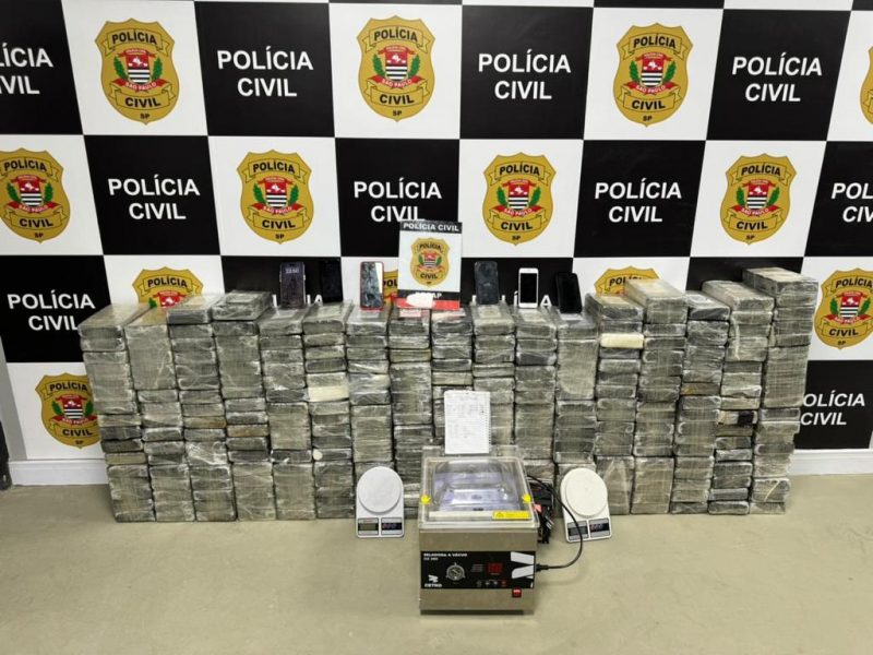 Apreensão de cocaína pela Polícia Civil de São Paulo