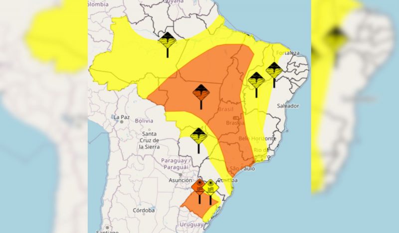 Diferentes regiões do país estão sob alerta de chuva nesta semana 