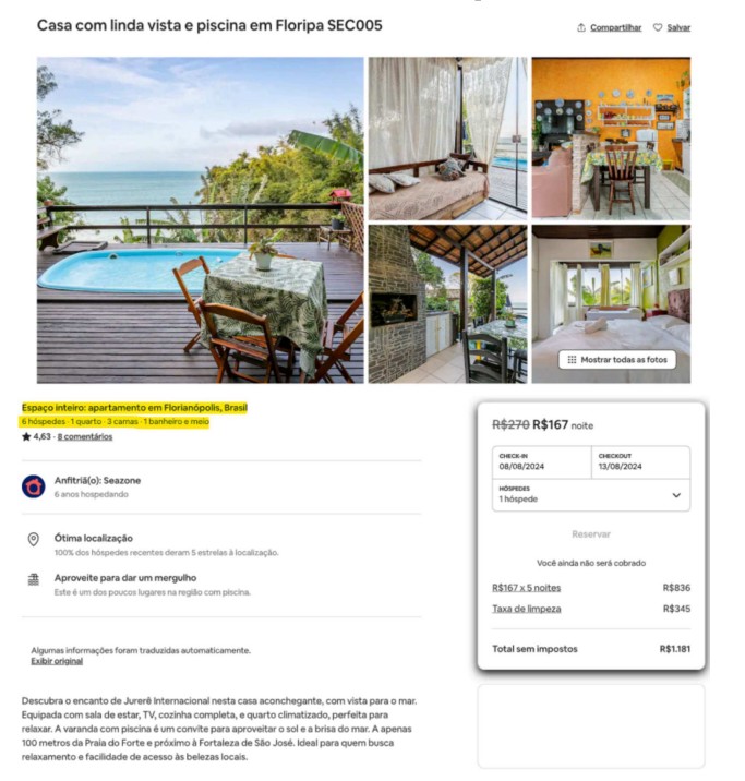 Imóveis em área tombada seria usada para aluguel por temporada, diz Justiça Federal 
