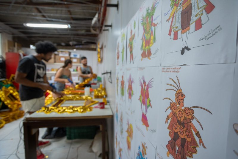 As alegorias e adereços materializam a temática das escolas de samba &#8211; Foto: Germano Rorato/ND