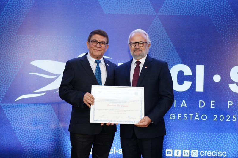 Presidente do COFECI, João Teodoro da Silva, oficializa posse de Marcelo Brognoli na presidência do CRECI-SC