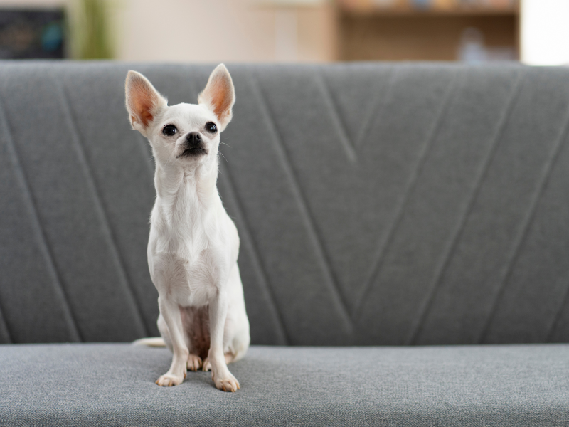 A imagem mostra um chihuahua