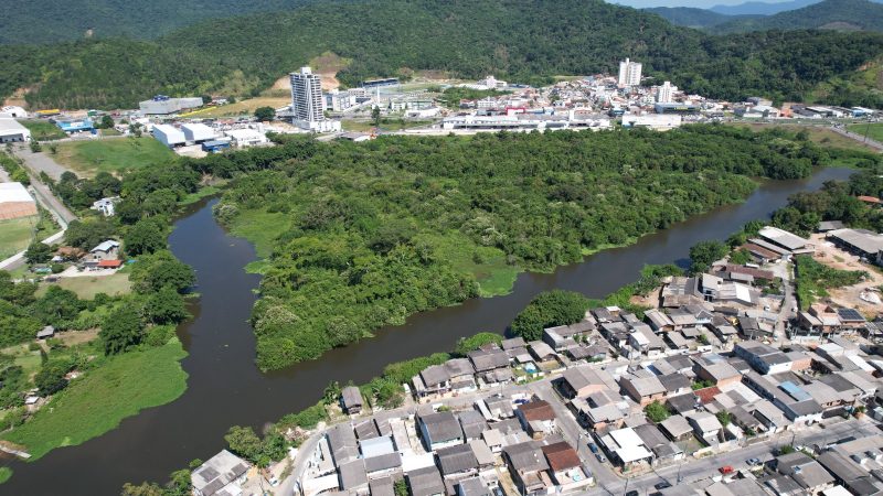 Imagem mostra Ilha das Capivaras vista de cima 