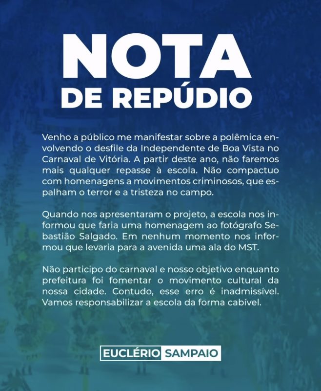 Prefeito diz que atitude foi um &ldquo;erro inadmiss&iacute;vel&rdquo; – Foto: Instagram/Reprodu&ccedil;&atilde;o
