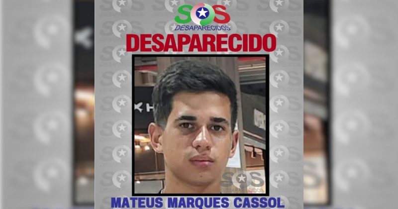 Cartaz de desaparecido Mateus Marques Cassol