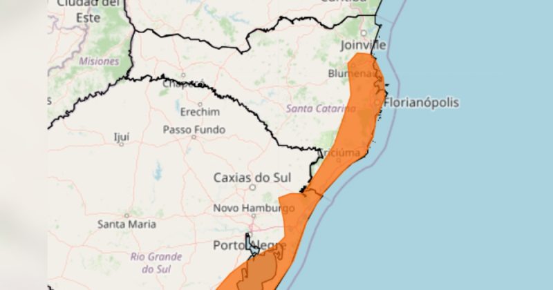 Mapa de Sul brasileiro do Inmet