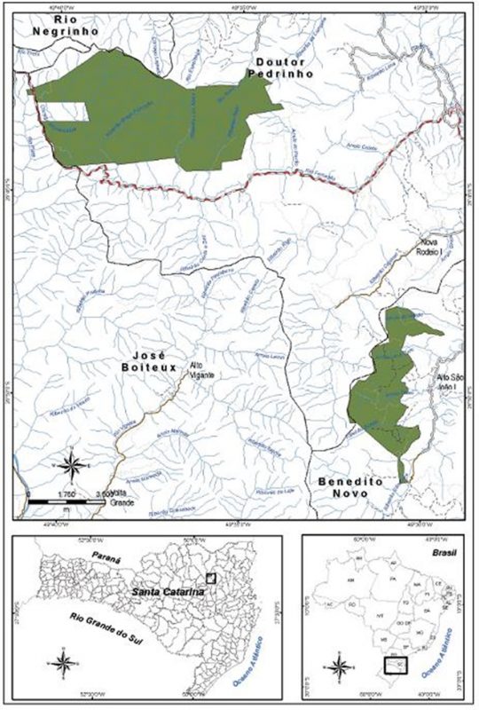 Mapa da Reserva Biológica Estadual do Sassafrás