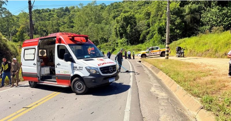 Gravíssimo acidente na SC 390 causa morte de motociclista