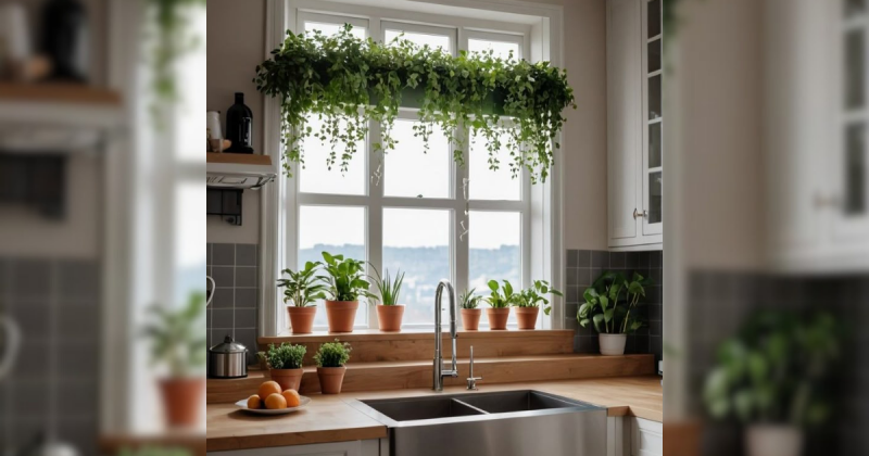 Imagem de uma janela com plantas ao redor, para mostrar como essa opção é simples e barata 
