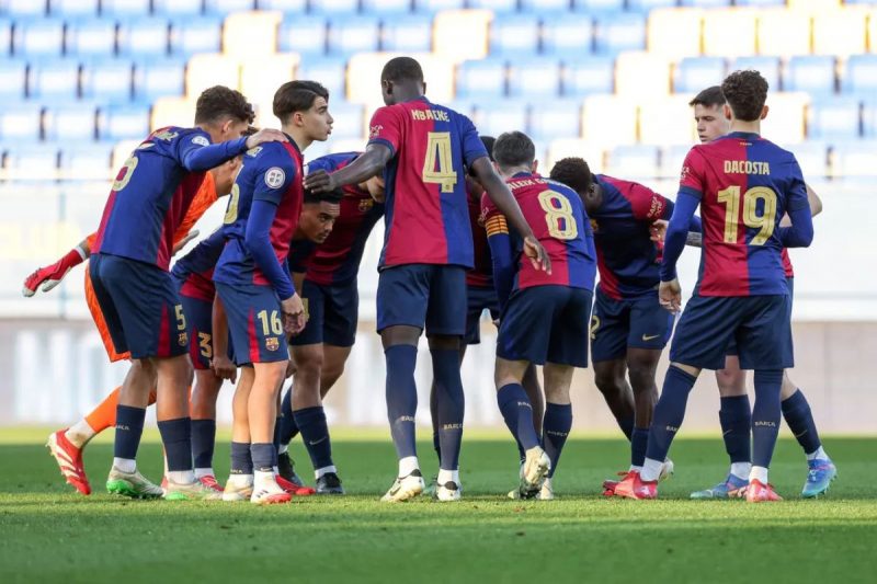 Jogadores do Barcelona Atlètic, o time B do Barça