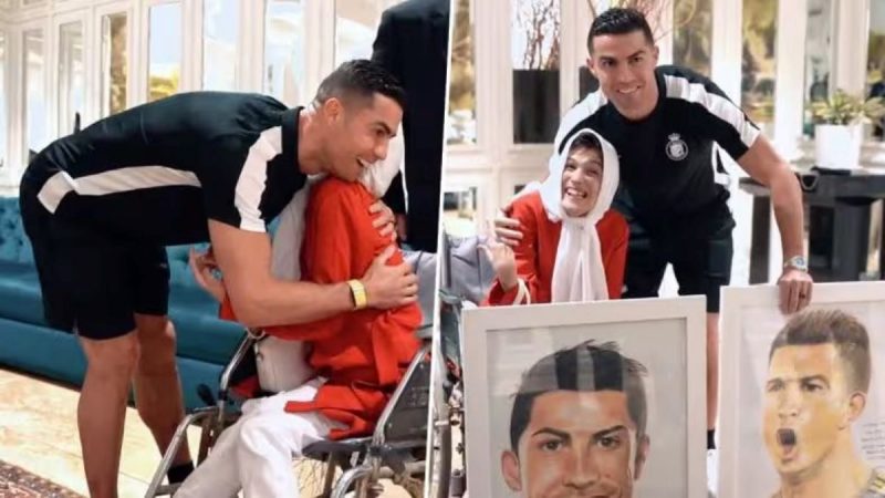 Cristiano Ronaldo e artista iraniana em foto