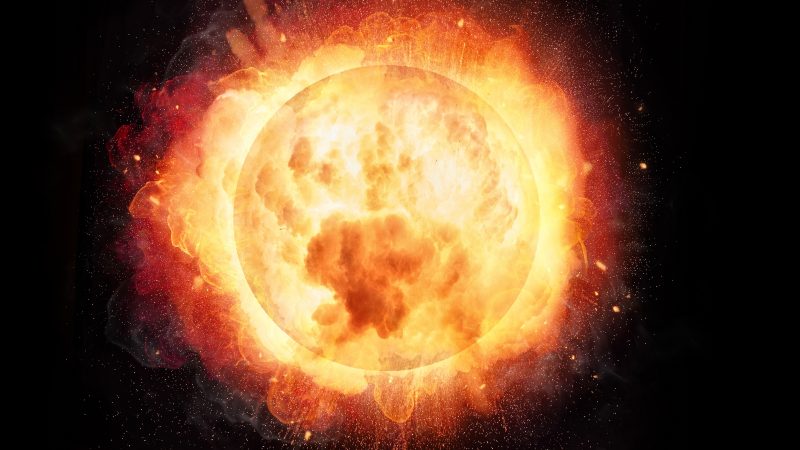 Imagem do sol explodindo