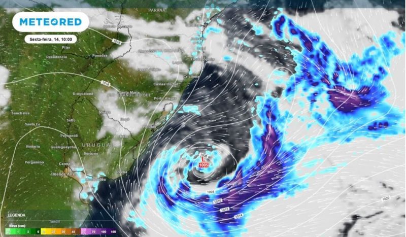 Formação do ciclone extratropical no Sul do país deve derrubar temperaturas em SC