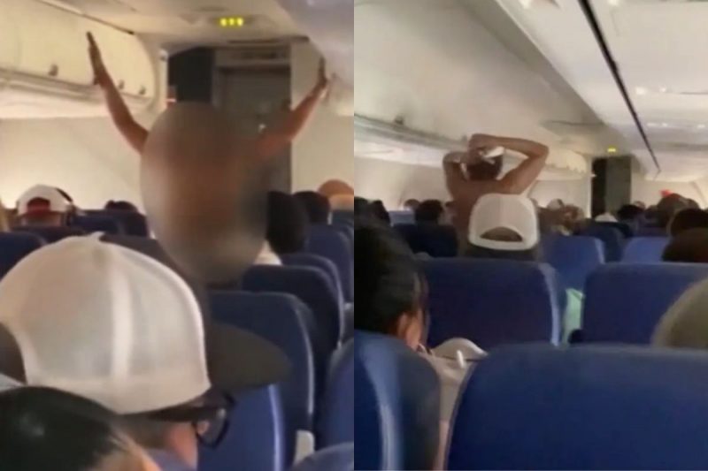 A decolagem atrasou mais de uma hora por causa da passageira nua