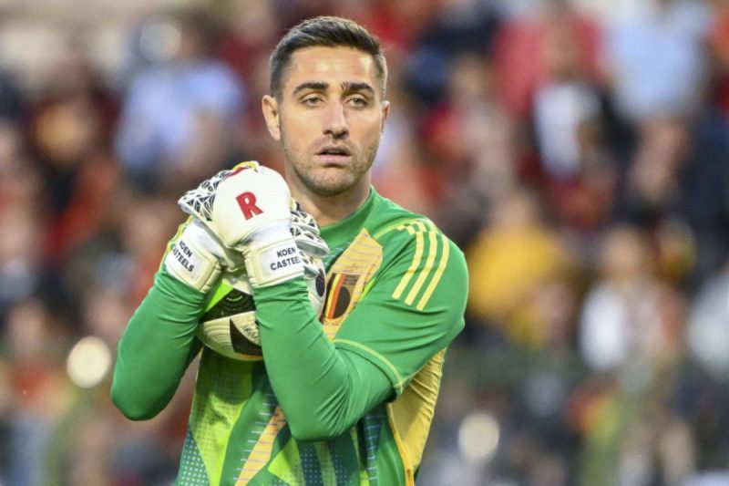 Goleiro Koen Casteels em partida pela seleção da Bélgica