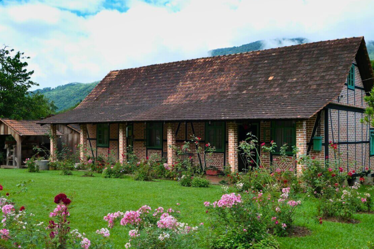 A Casa Siewert, de 1913, é uma típica casa enxaimel, aberta à visitação na Rota Enxaimel de Pomerode  - Visite Pomerode/Divulgação