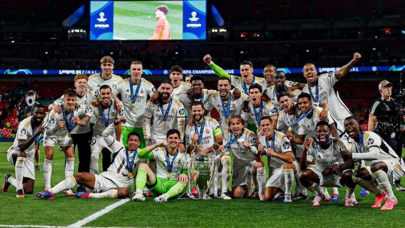 Real Madrid após conquista da Champions League em 2024