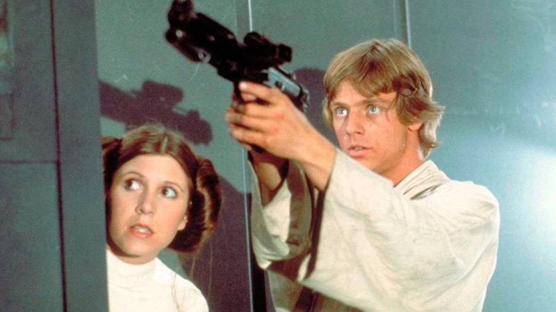 Star Wars A princesa Leia e o jedi Luke Skywalker
