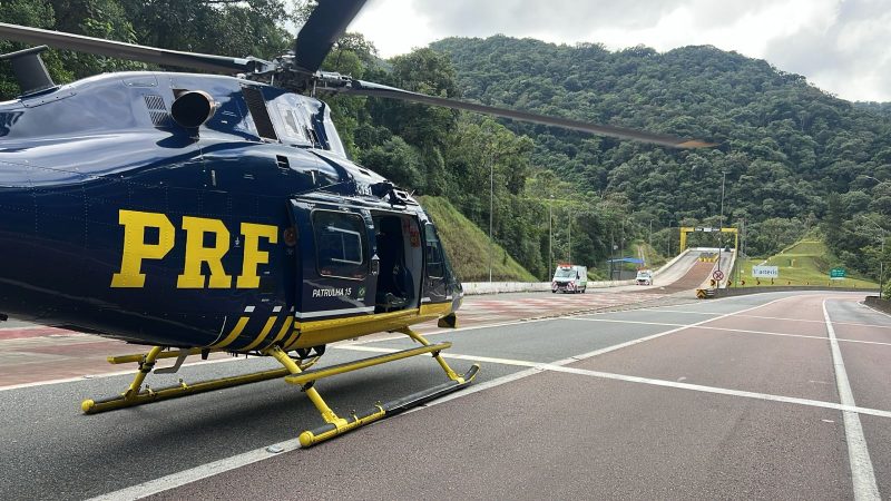 Engavetamento na BR-376 mobilizou helicóptero