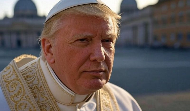 montagem de trump como papa