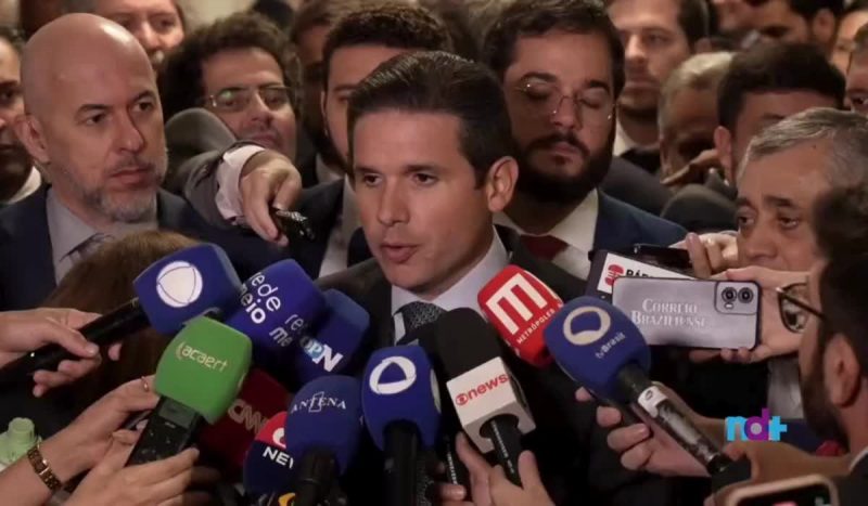 Hugo Motta concedeu uma coletiva sobre o adiamento da pauta da anistia