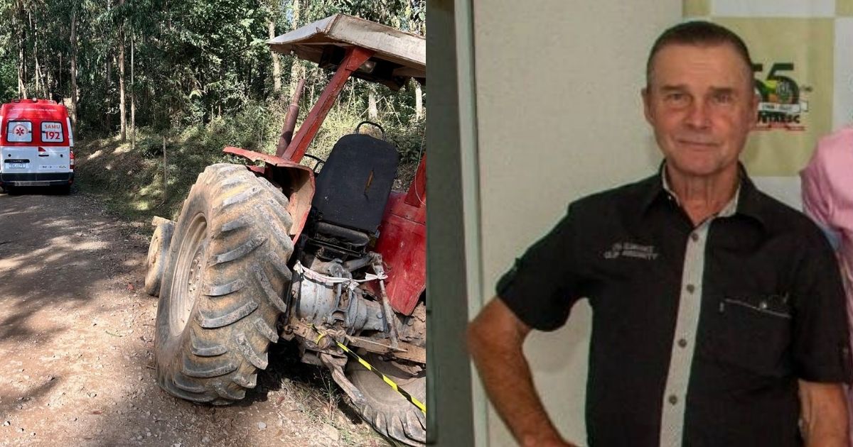 Homem morre ao colidir trator contra barranco em Irineópolis (SC)