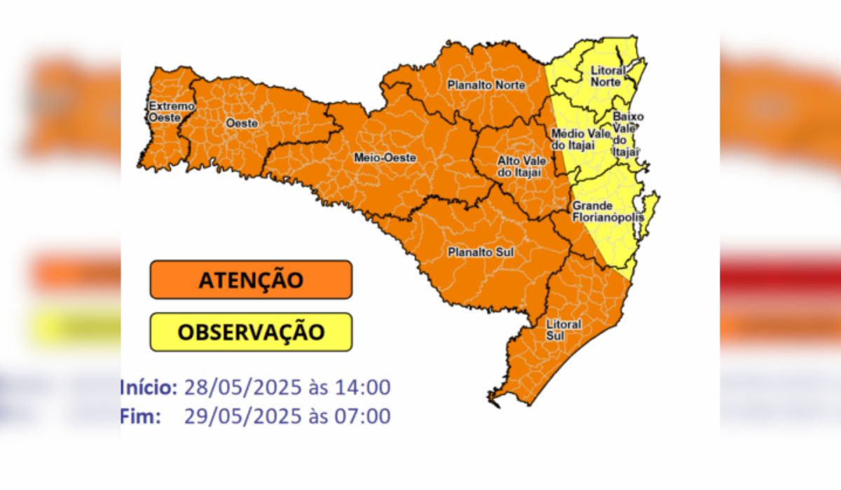 SC está em alerta para frio acentuado - Defesa Civil/Divulgação/ND