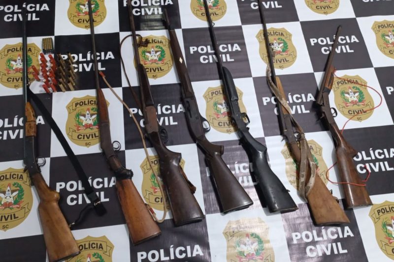 Sete armas Armas foram apreendidas pela Polícia Civil; sete armas apreendidas