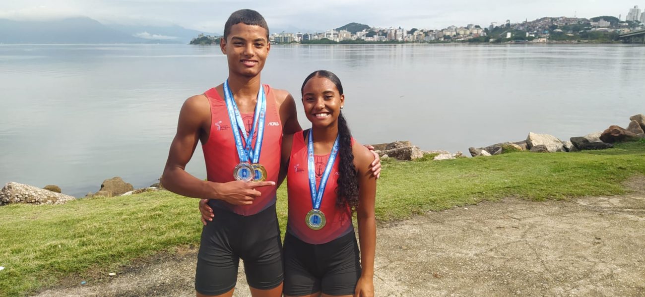 Gêmeos Arthur e Lunna são do remo e representam o Martinelli