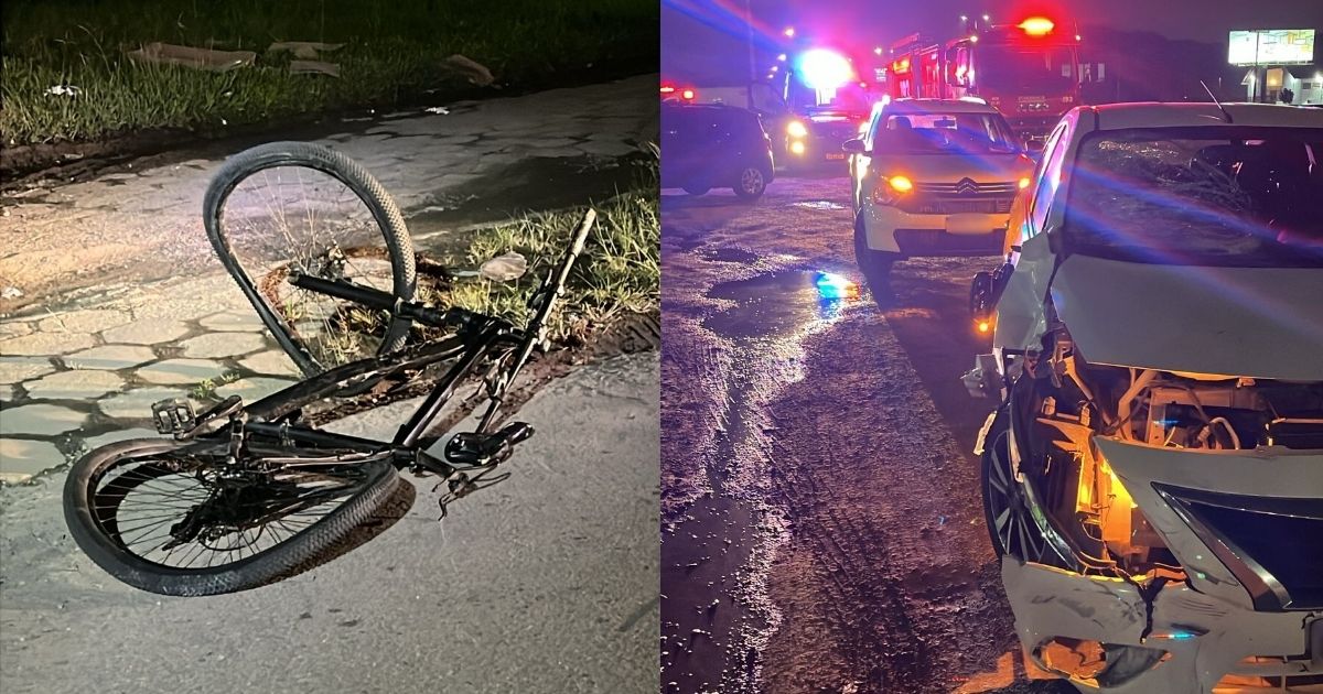 Ciclista morre atropelado por carro na marginal da BR-101 em Joinville (SC)