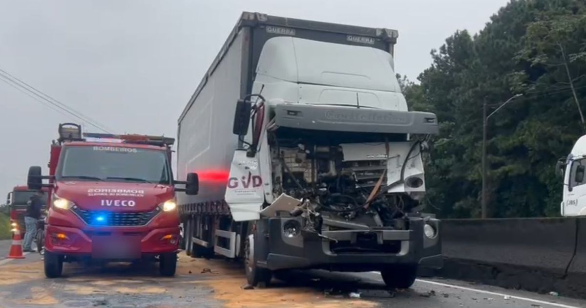 Bombeiros atenderam a ocorrência que deixou motorista preso Amigo volta a pé para ajudar ferido em acidente na BR-101