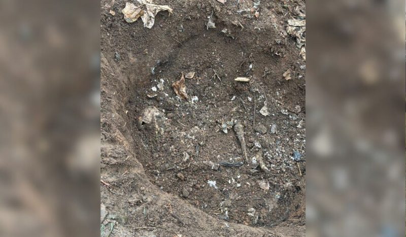 Cova em que estava corpo em cemitério clandestino de São José