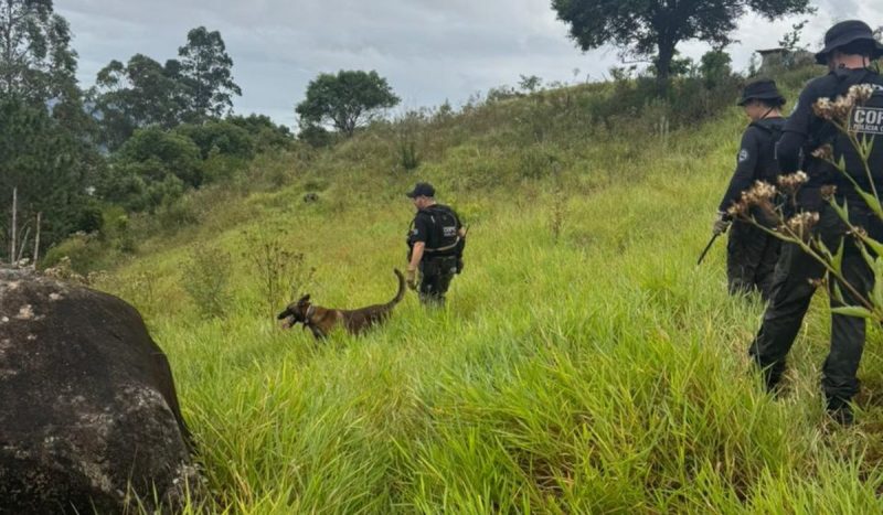 Polícia civil em cemitério clandestino de São José