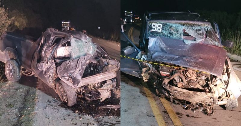 Colisão frontal na SC-114 Veículos envolvidos em colisão frontal na SC-114