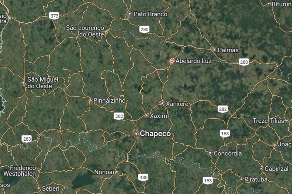 O pai confessou que matou a própria filha de 1 ano em Abelardo Luz - Divulgação/Google Maps/ND