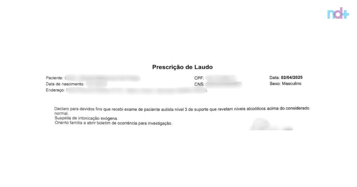 M&eacute;dica atestou intoxica&ccedil;&atilde;o ex&oacute;gena – Foto: Divulga&ccedil;&atilde;o/ND