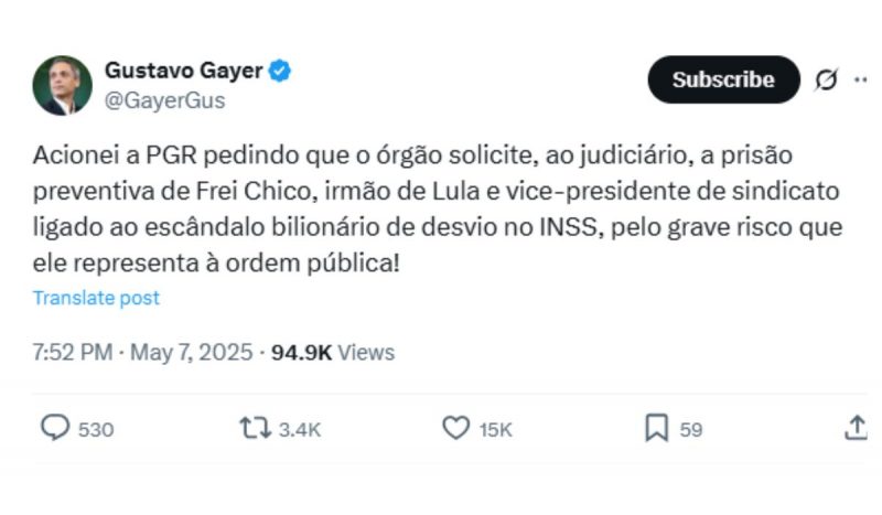 Deputado pede prisão do irmão de Lula após escândalo no INSS Deputado pede prisão do irmão de Lula após escândalo no INSS