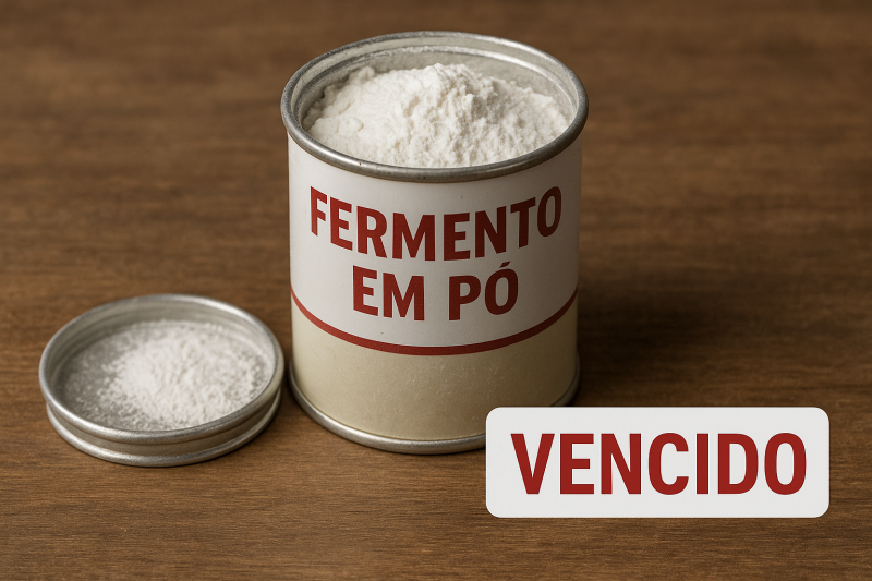 Fermento em pó vencido Imagem ilustrativa de fermento em pó vencido