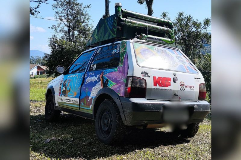 Fiat uno Daniel transformou o Fiat Uno em casa sobre rodas para percorrer a América do Sul
