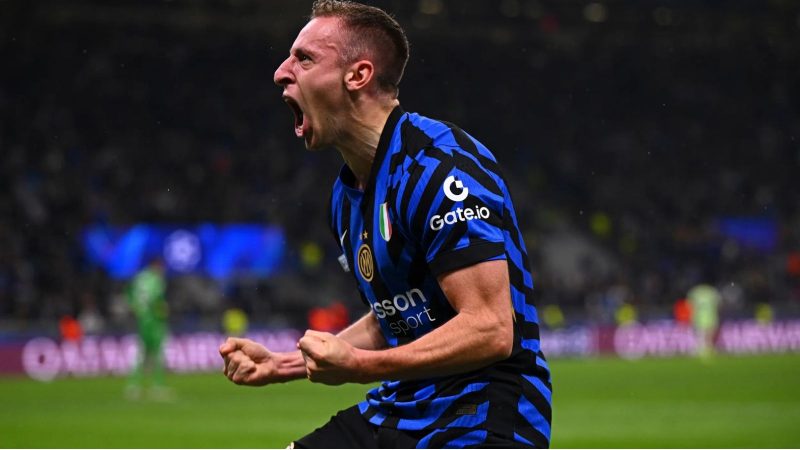 Fratesi da Inter de Milão Fratesi comemorando gol da Inter de Milão que garantiu a classificação para a final da Champions